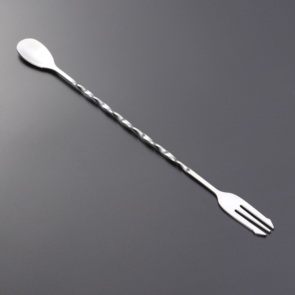 Bar Spoon Twisted - Gedraaide lepel-mengvork 304 roestvrij staal roerstokje