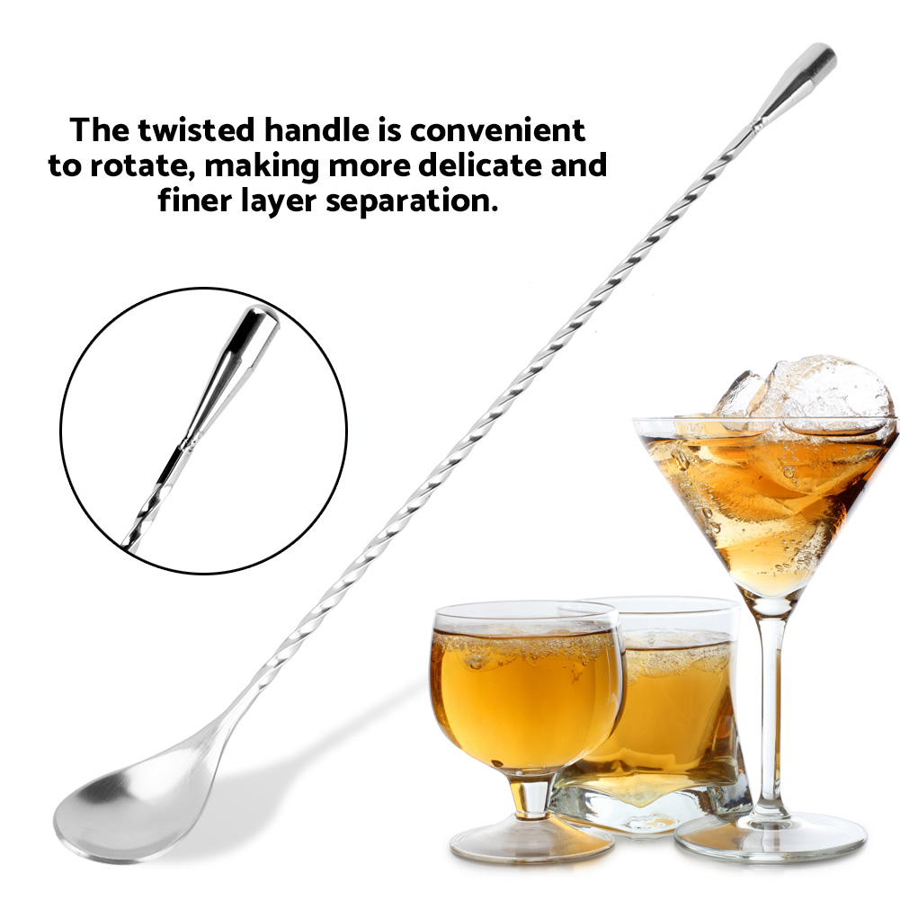 Bar Spoon Twisted - Barlepel Bar-menglepel Roestvrijstalen bar-wijncocktail-menglepel Lange steel