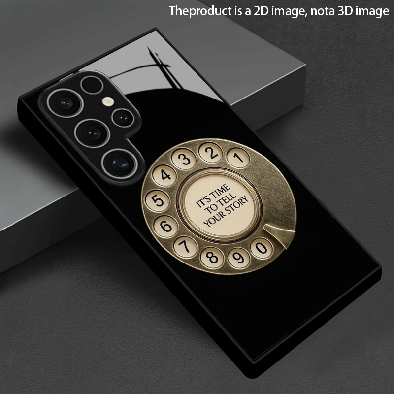 Old Fashioned Glass - 2D Dial Pad Patroon Vintage Telefoonhoesje
