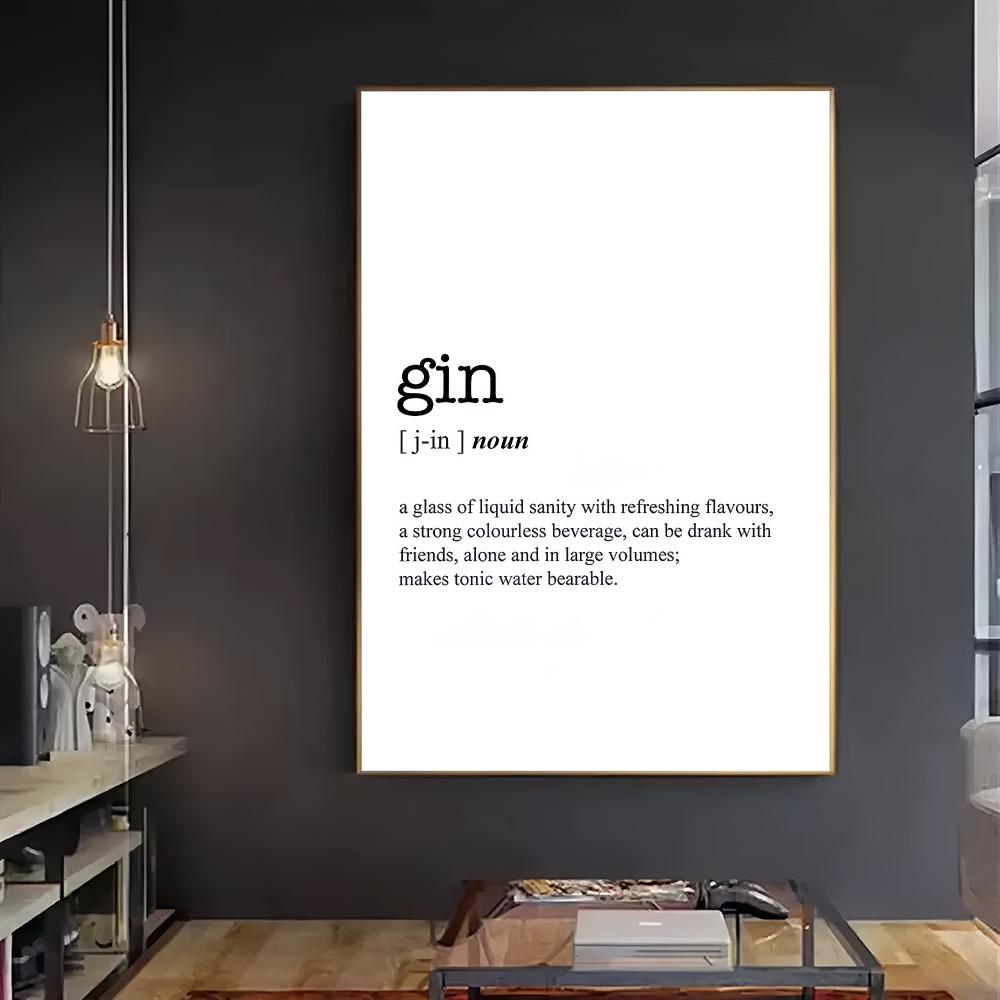 GIN Woorddefinitie HD Wandkuns - Home Bar Word recensie en prijs