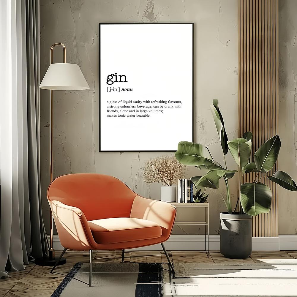 GIN Woorddefinitie HD Wandkuns - Home Bar Word recensie en prijs
