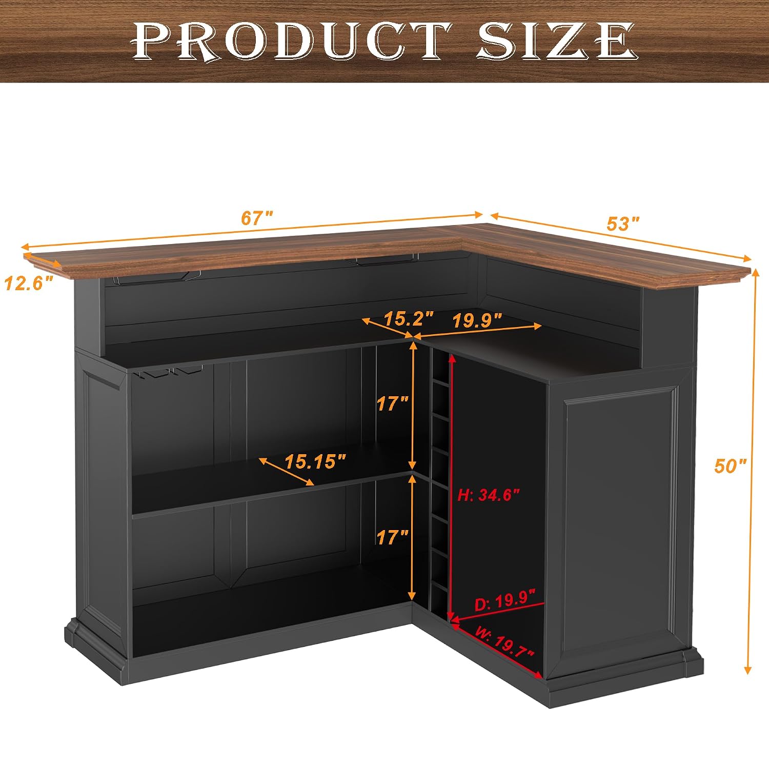 L-vormige thuiskast met koelka - Home Bar Setup recensie en prijs